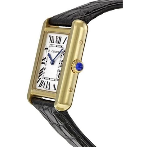 cartier gold ladies tank watch gold deployant